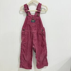 Osh Kosh Vintage Corduroy Pink Overalls 4T